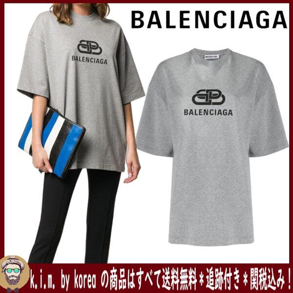 【BALEN*CIAGA】BB バレンシアガ ロゴ Tシャツ コピー GREY 571205TGV751300